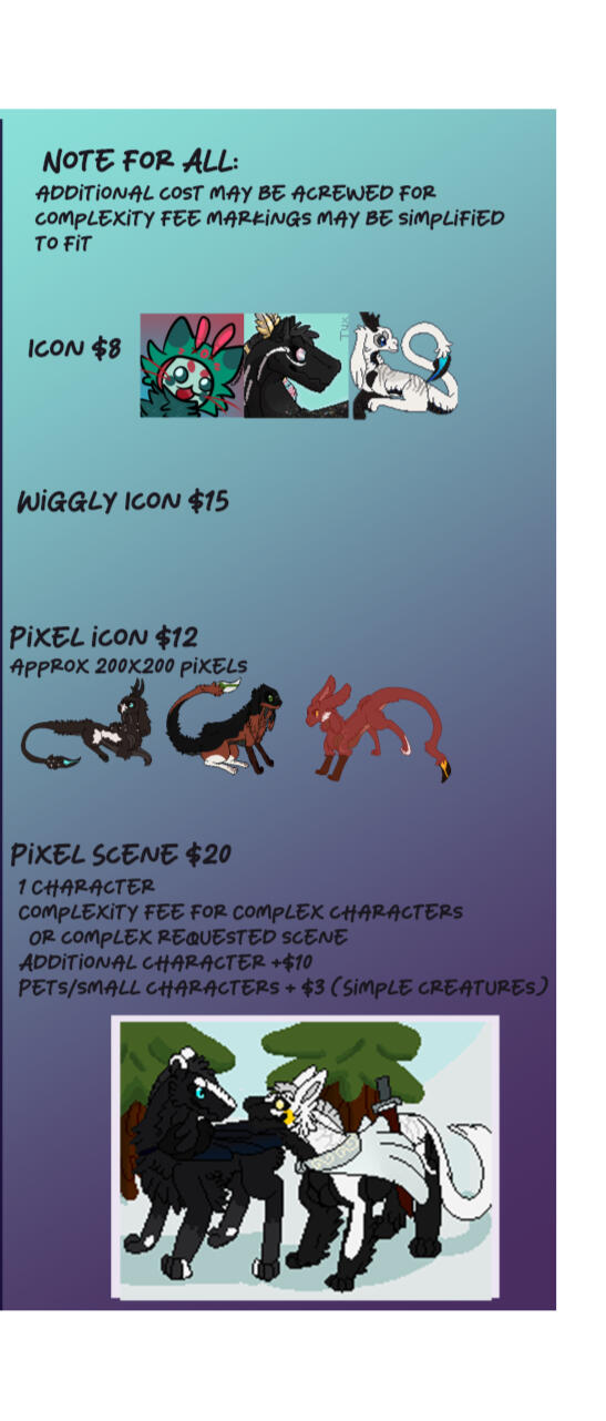 Commissions sheet